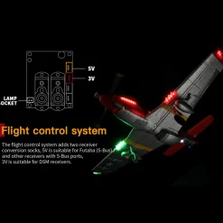 XK A280 P-51 3D/6G 2.4G 4CH Brushless Scale RC Airplane Model, 560mm Wingspan EPP Fixed Wing Aircraft with Quick Release