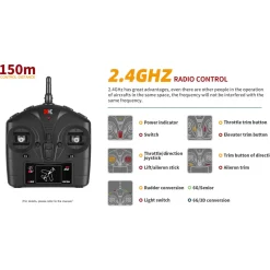 XK A280 P-51 3D/6G 2.4G 4CH Brushless Scale RC Airplane Model, 560mm Wingspan EPP Fixed Wing Aircraft with Quick Release