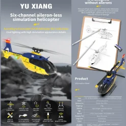 YU XIANG EC-135 RC Helicopter 1/36 2.4G 6CH Direct Drive Brushless 3D/6G Model