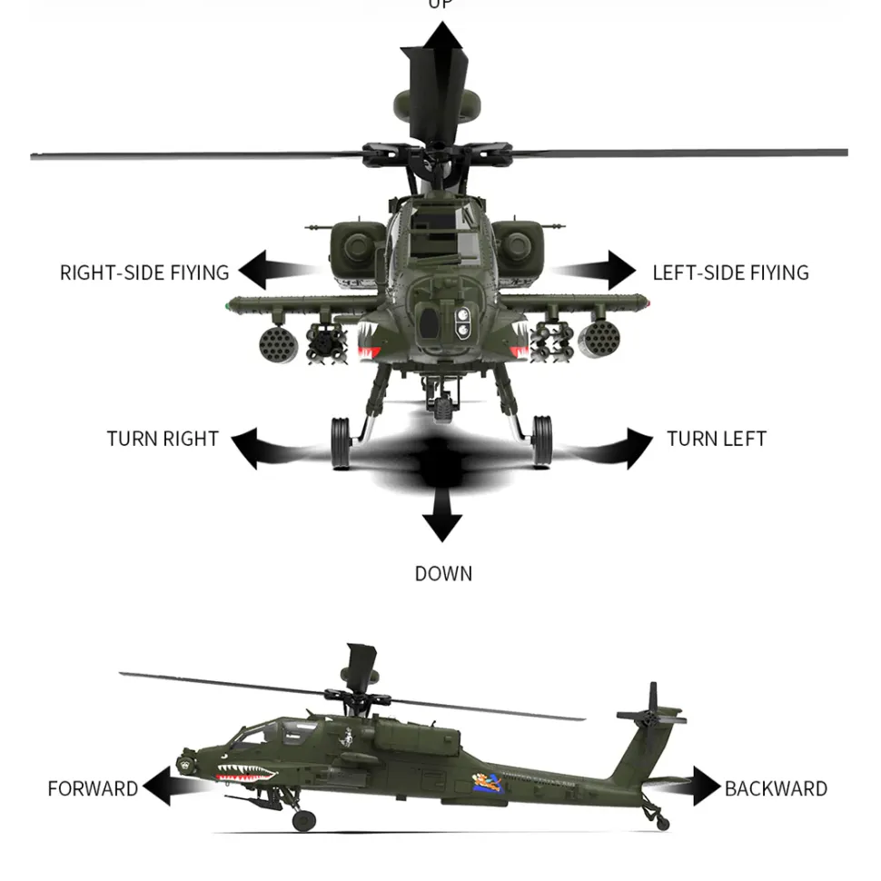 YU XIANG F11 AH64 1/32 Scale 2.4G 6CH BNF Version Helicopter Model