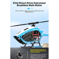 YU XIANG F280 2.4G 6CH RC Brushless Direct Drive 3D/6G Stunt Helicopter RTF Model