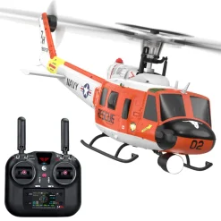 YU XIANG F07H UH-1 Huey RC Helicopter 1/34 Scale 8CH Brushless Flybarless GPS RTF with Altitude Hold & One-Key Figure 8 Flight