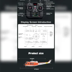 YU XIANG F07H UH-1 Huey RC Helicopter 1/34 Scale 8CH Brushless Flybarless GPS RTF with Altitude Hold & One-Key Figure 8 Flight
