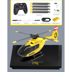 YU XIANG F06 RC Helicopter 1/36 Scale EC-135 2.4G 6-Channel Direct-Drive Brushless 3D Aerobatic Aircraft Model