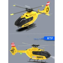 YU XIANG F06 RC Helicopter 1/36 Scale EC-135 2.4G 6-Channel Direct-Drive Brushless 3D Aerobatic Aircraft Model