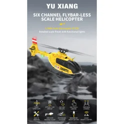YU XIANG F06 RC Helicopter 1/36 Scale EC-135 2.4G 6-Channel Direct-Drive Brushless 3D Aerobatic Aircraft Model