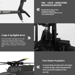 YU XIANG F119S MD500 1/16 Scale 250-Class RC Little Bird Helicopter – Flybarless 2.4G 9CH RTF Model with 6G/3D Flight Modes