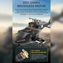 YUXIANG F02-V 1/34 Scale Airwolf RC Helicopter 2.4G 6CH 3D/6G Flybarless Helicopter RTF with Lights, Brushless Motor, Gyro Stabilization