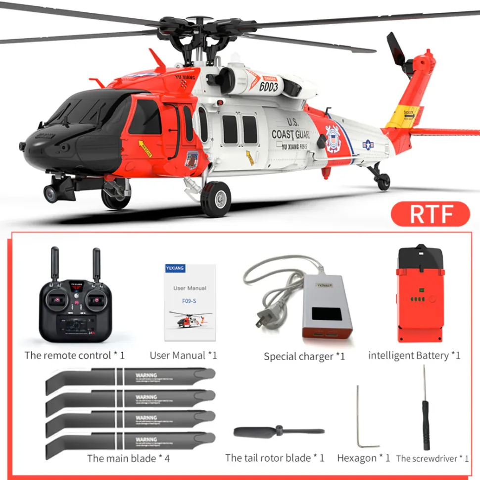 YUXIANG YXZNRC F09-S 1/47 RC Airplane 2.4G 6CH Brushless Direct Drive RC Helicopter Model - RTF Edition