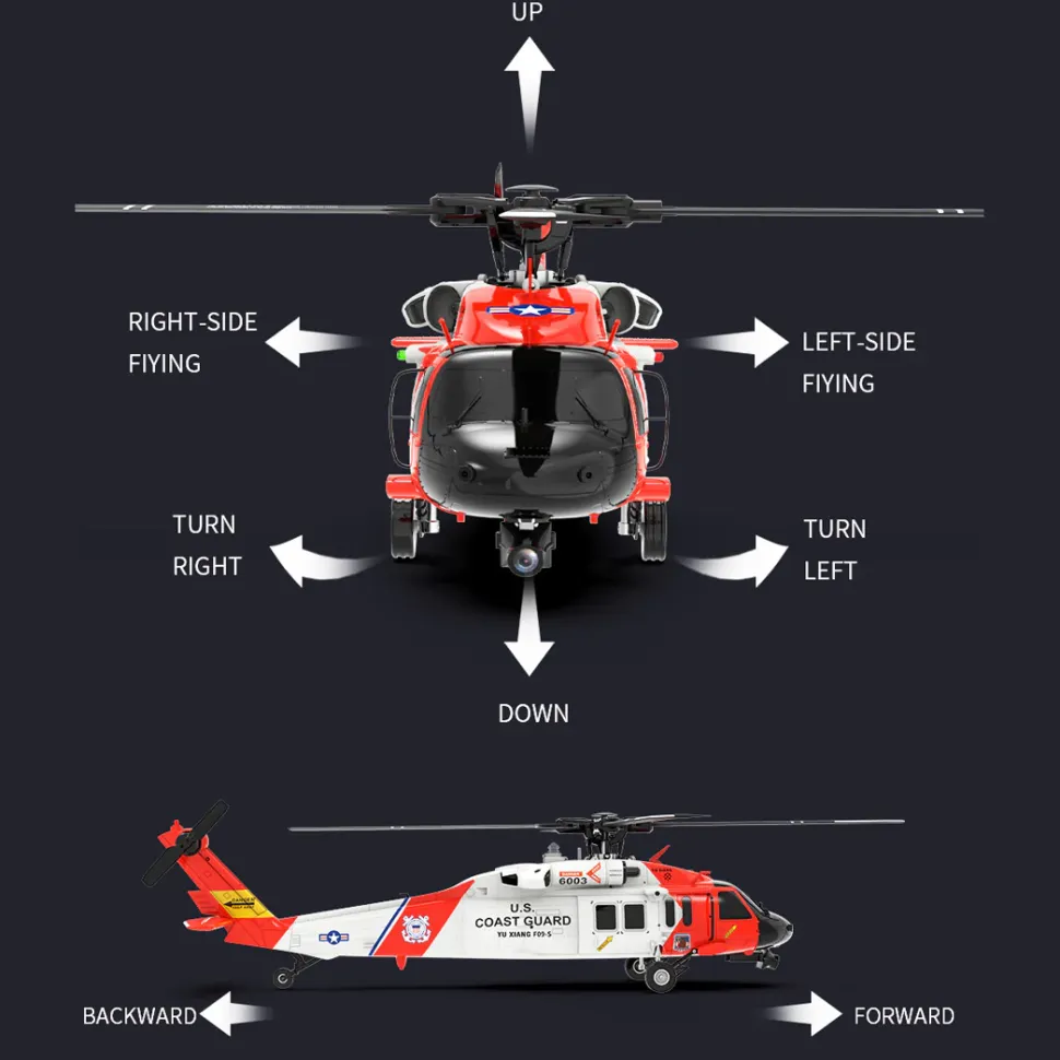 YUXIANG YXZNRC F09-S 1/47 RC Airplane 2.4G 6CH Brushless Direct Drive RC Helicopter Model - RTF Edition