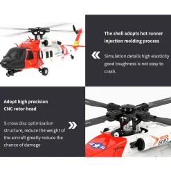 YUXIANG YXZNRC F09-S 1/47 RC Airplane 2.4G 6CH Brushless Direct Drive RC Helicopter Model - RTF Edition